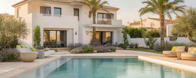 Piscina renovada junto a un chalet luminoso en la costa valenciana